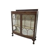 Early 20th century mahogany bow front display cabinet