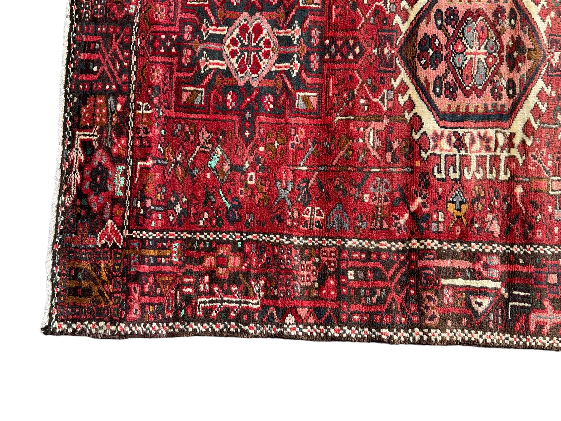 Persian Karajeh crimson ground runner rug - Image 4 of 6