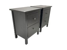 Pair black finish bedside cabinets