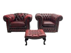 Pair Chesterfield armchairs