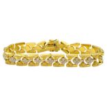 9ct white and yellow gold fancy clover leaf link bracelet