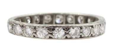 Early-mid 20th century platinum channel set diamond full eternity ring