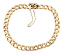18ct rose gold flattened curb link bracelet