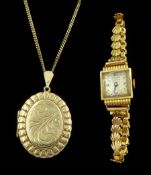 9ct gold locket pendant necklace