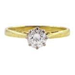 18ct gold single stone round brilliant cut diamond ring