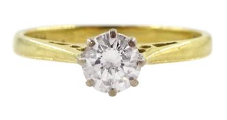 18ct gold single stone round brilliant cut diamond ring