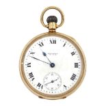 Early 20th century open face keyless lever pocket watch by American Watch Company