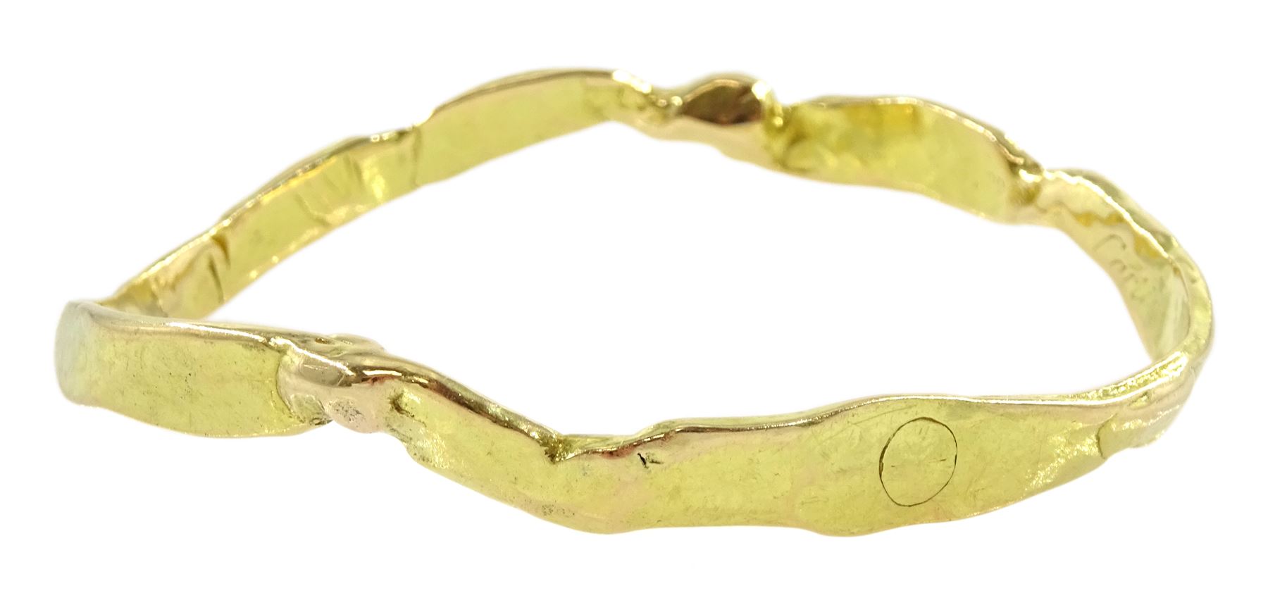 18ct gold bangle stamped 750 Cartier