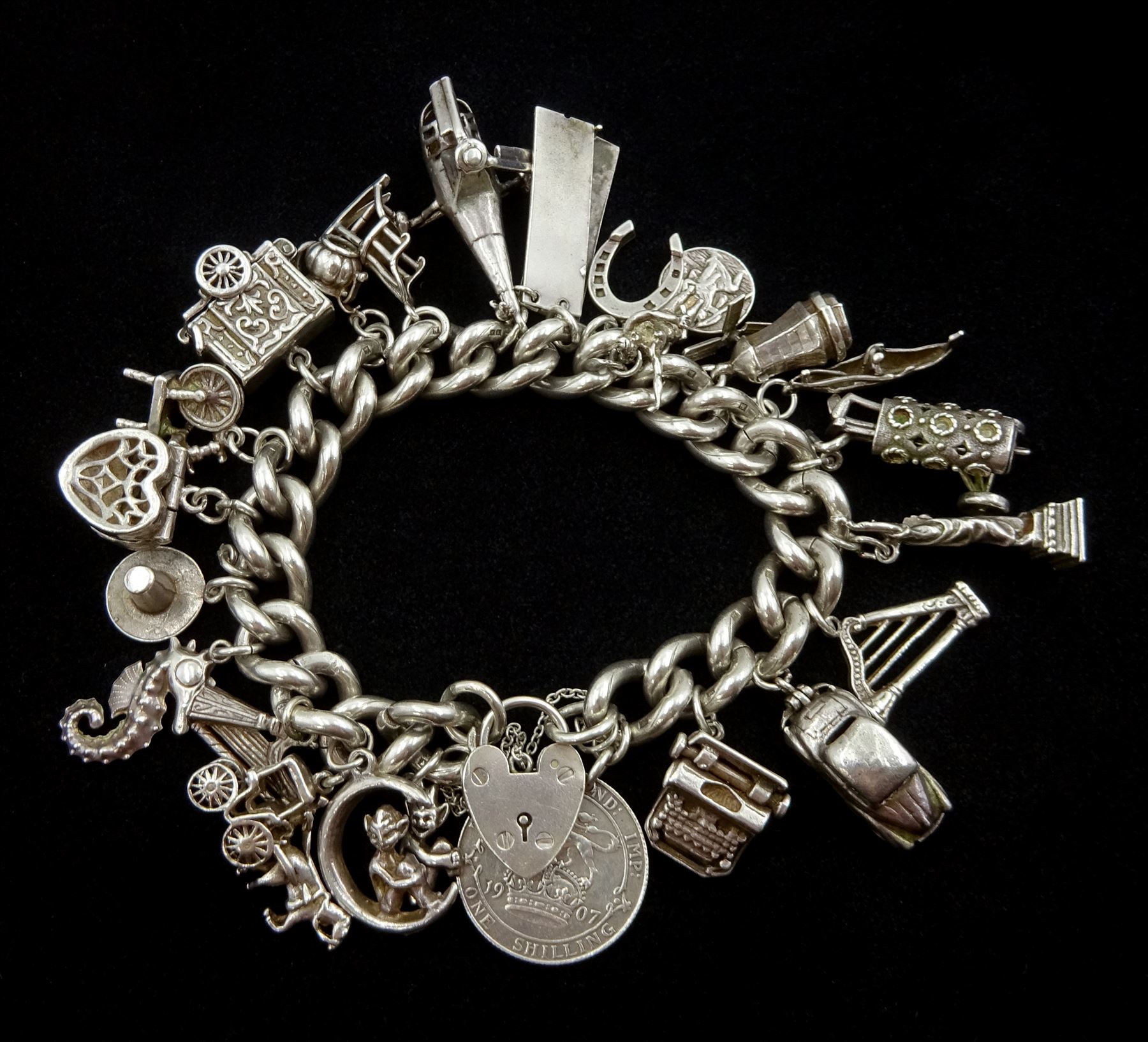 Silver charm bracelet