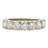 18ct white gold nine stone round brilliant cut diamond ring