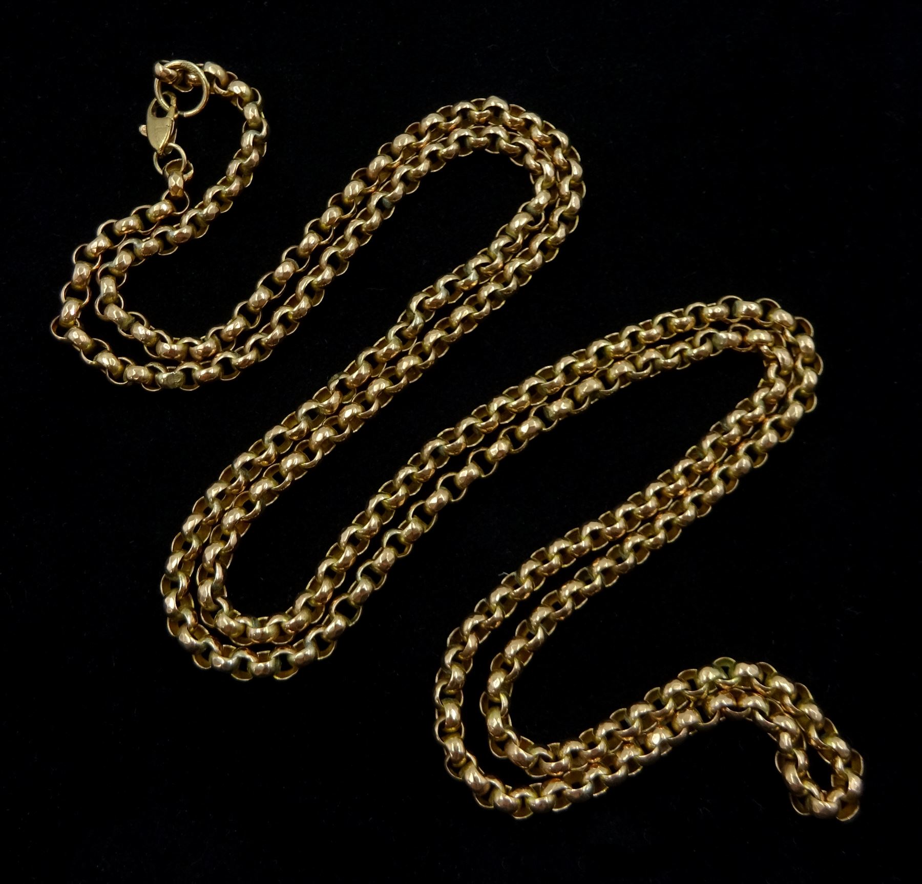 9ct rose gold cable link chain necklace - Image 2 of 2