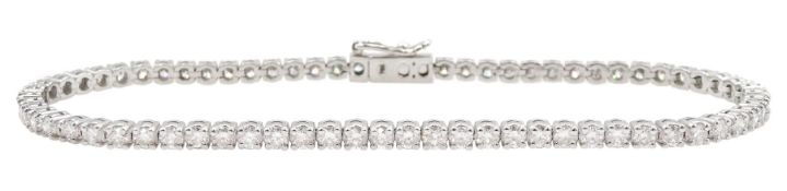 18ct white gold round brilliant cut diamond bracelet