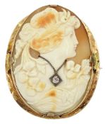 Victorian gold mounted cameo pendant