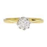 Early 20th century 18ct gold single stone old cut diamond ring