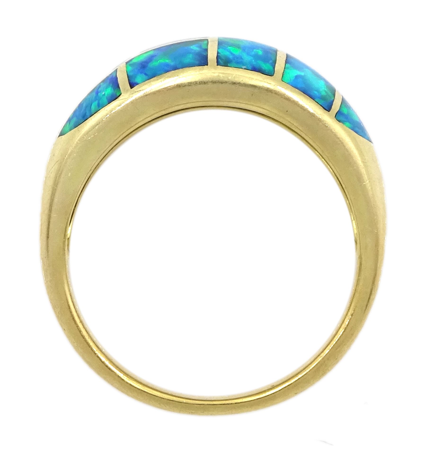 14ct gold synthetic opal dome ring - Image 4 of 4