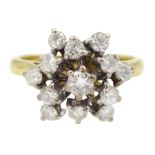 18ct gold round brilliant diamond cluster ring