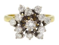 18ct gold round brilliant diamond cluster ring