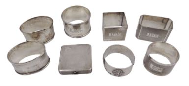 Late Edwardian silver napkin ring