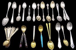 Collection of silver and silver-gilt coffee spoons