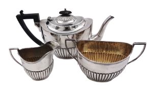 Early 20th century silver three piece tea service