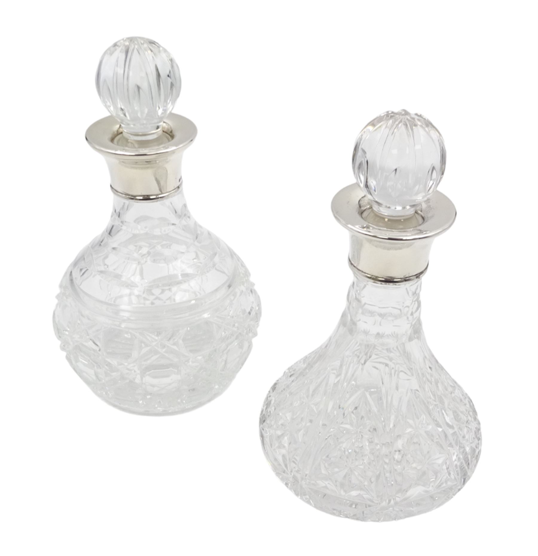 Two small modern silver mounted cut glass decanters - Image 3 of 4
