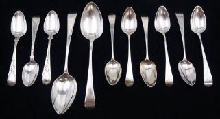Collection of George III silver Old English pattern spoons