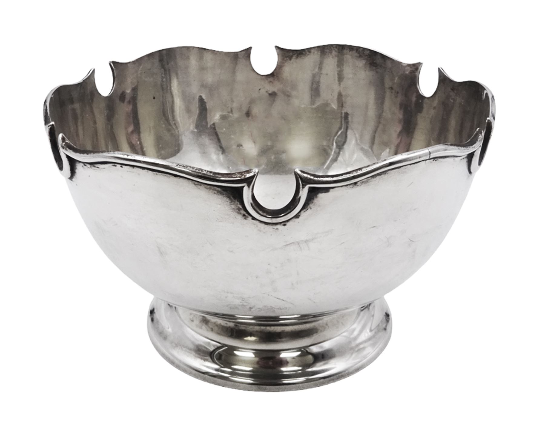 Victorian silver Monteith style rose bowl