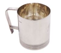 Mid 20th century silver christening mug