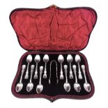 Set of ten Victorian silver coffee spoons