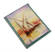 Art Deco silver and enamel cigarette case