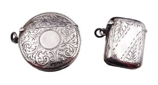 Two early 20th century silver vesta cases