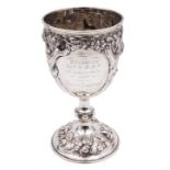 Victorian silver presentation goblet