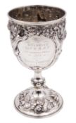 Victorian silver presentation goblet