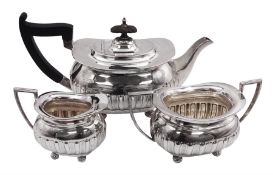 Early 20th century silver three piece tea service