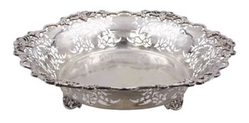 Modern silver Britannia standard fruit bowl