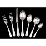 Modern silver Chester pattern flatware for six place settings