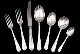 Modern silver Chester pattern flatware for six place settings