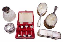 1920s silver mounted dressing table set