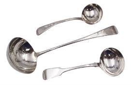 George III silver Old English pattern soup ladle