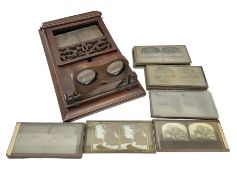 Victorian mahogany table top stereograph viewer