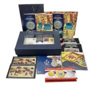 Coins and stamps including two United Kingdom 1983 uncirculated coin collections