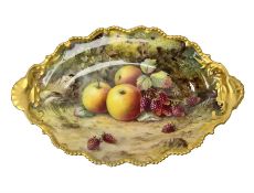 Early 20th century Royal Worcester dish decorated by Thomas Lockyer