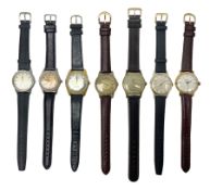 Six manual wind wristwatches including Services