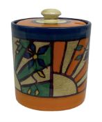 Clarice Cliff Fantasque for Wilkinson Pottery preserve pot