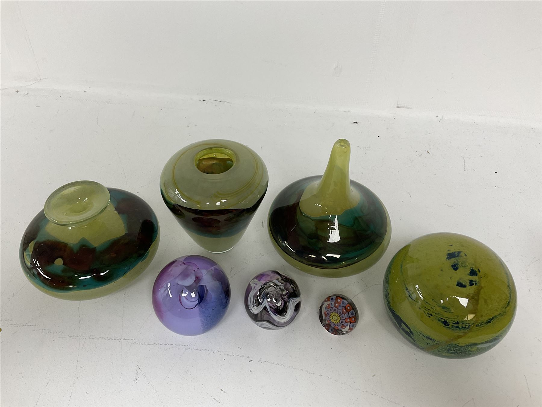 Three Mdina glass vases in Strata design - Image 4 of 4