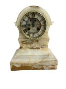 John Bennett of Cheapside London - 19th century 8-day veined alabaster mantle clock