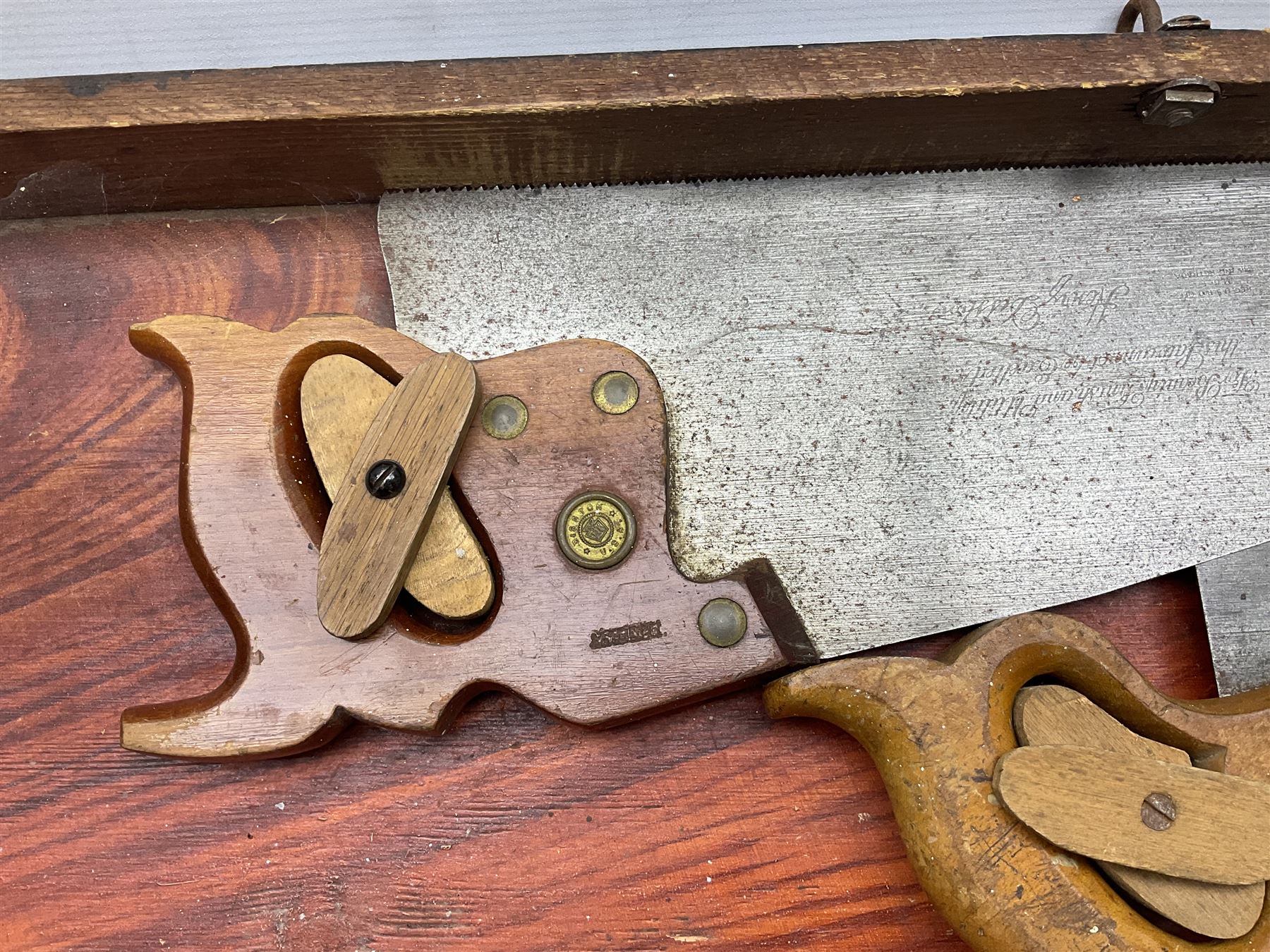 Large wooden tool box and carpenters tools - Image 2 of 12