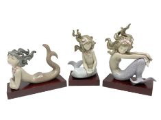 Lladro Mermaid trio set