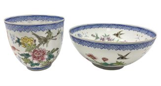 Two Chinese eggshell porcelain bowls