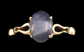 9ct gold blue/grey opal ring